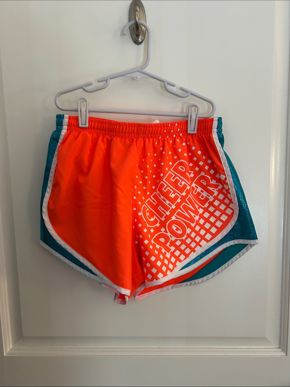 Varsity Brand Cheer Power Orange and Teal Women's AthleticShorts